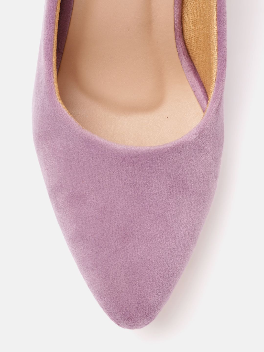 ELLE Lilac Solid Velvet Finish Pumps