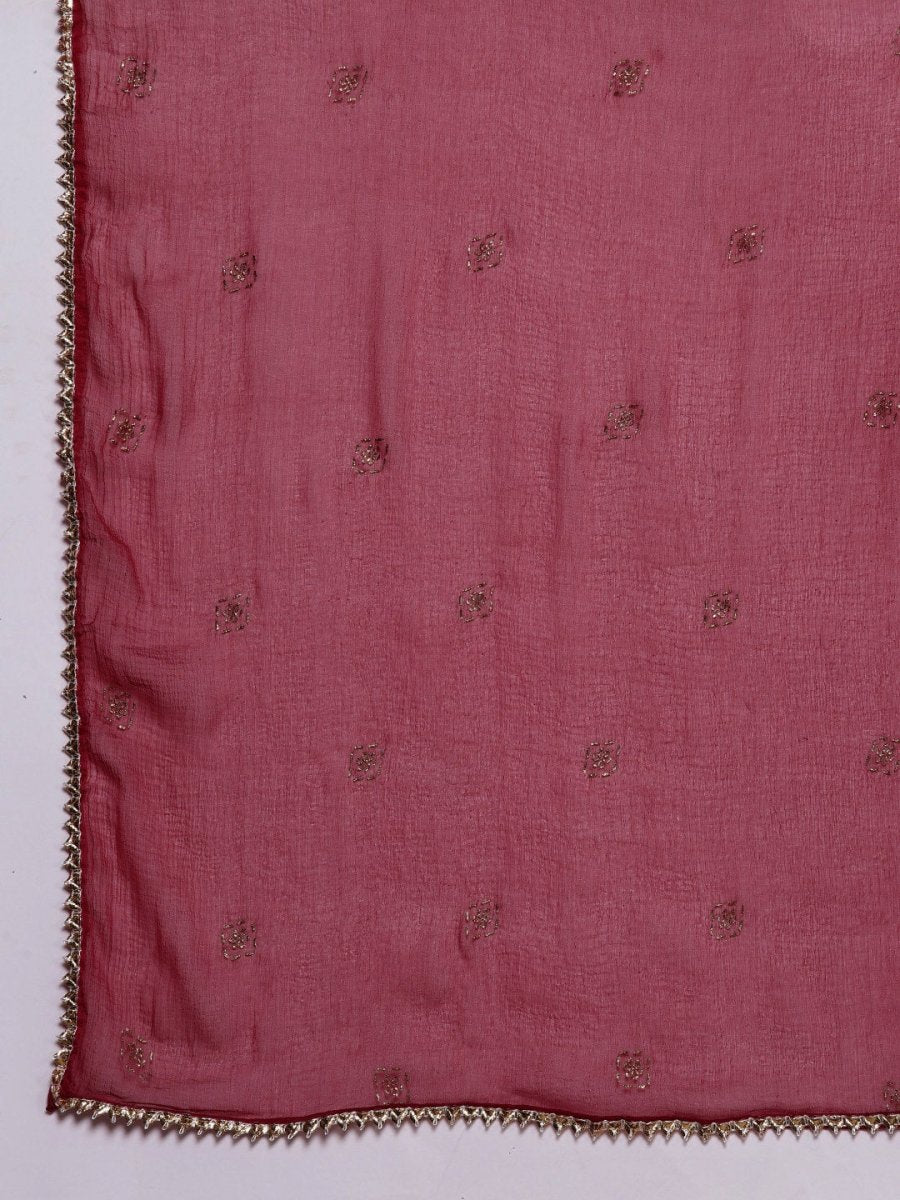 Anubhutee Women Floral Yoke Design Regular Gotta Patti Kurta with Trousers & With Dupatta - Distacart
