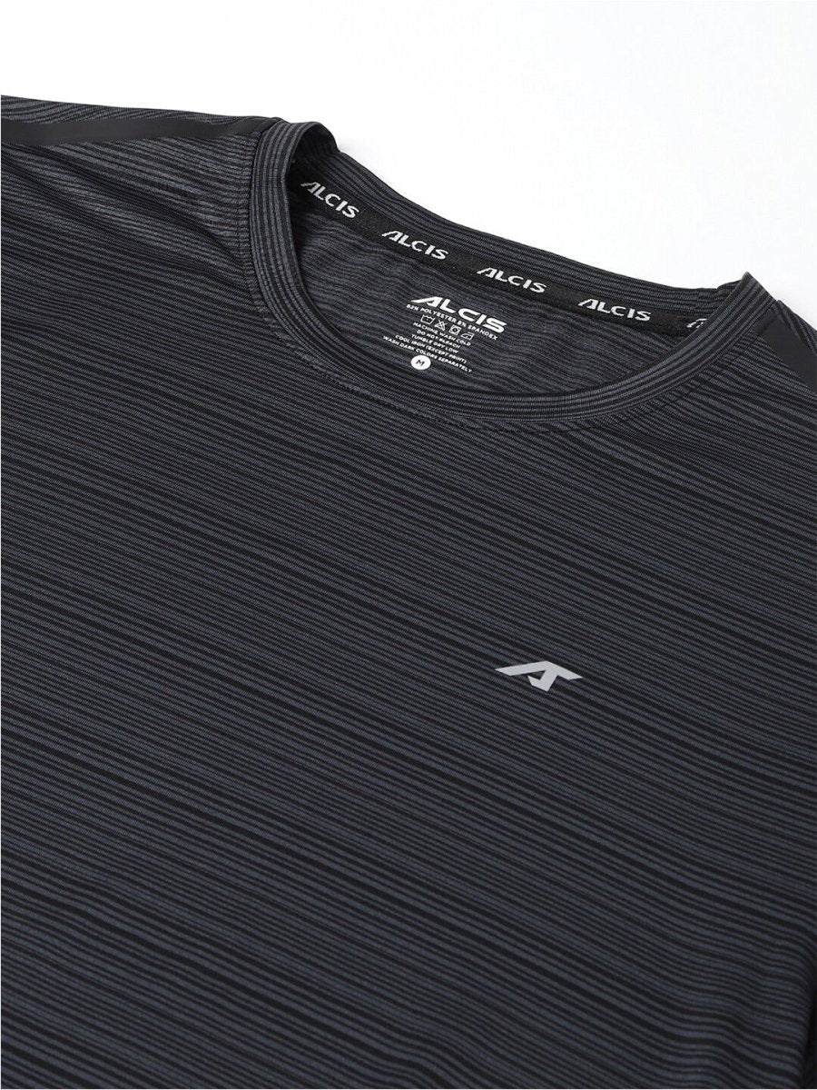 Alcis Striped Slim Fit Anti-Static T-Shirt - Distacart