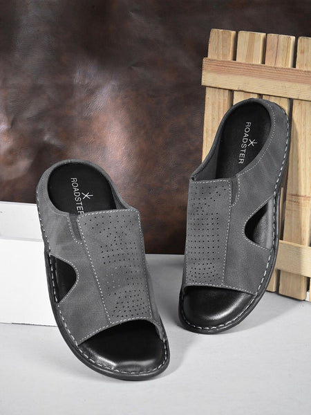 Roadster The Lifestyle Co. Men Textured Sleek Silhouette Slip On Casual Comfort Sandals