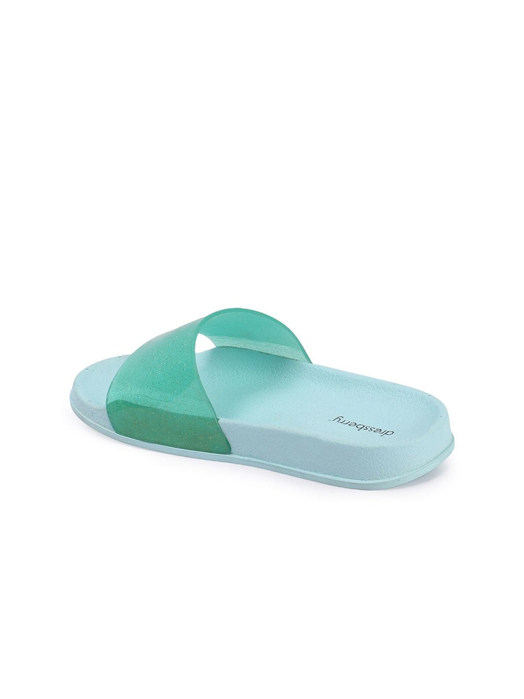 DressBerry Women Green Embellished Sliders