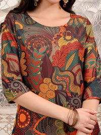 Thumbnail for Vishudh Women Floral Printed Regular Kurta with Dhoti Pants