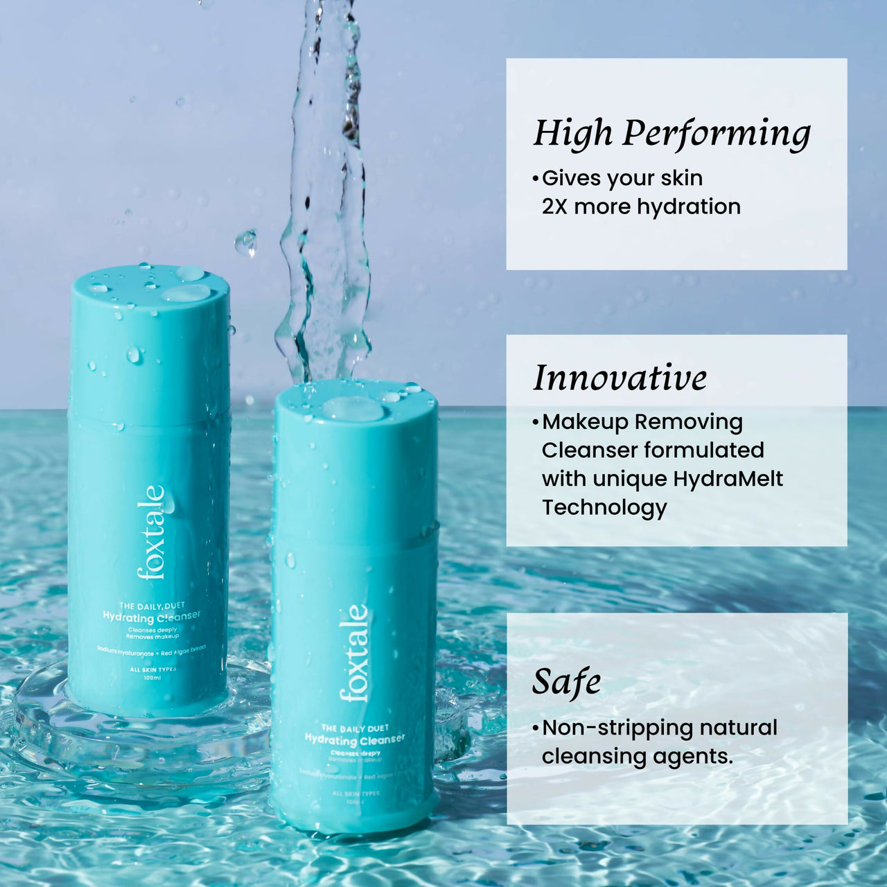 Foxtale The Daily Duet Gentle Cleanser Hydrating Face Wash For Pore Cleansing, Dirt Control, Makeup Remover, For All Skin Types