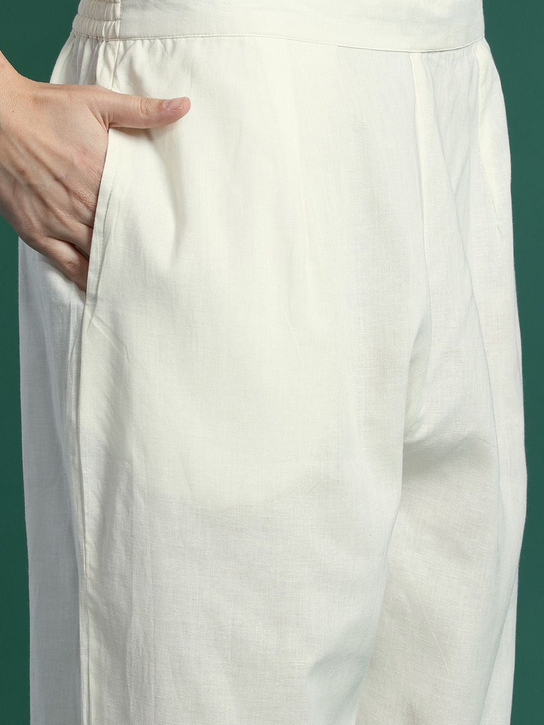 Indo Era Floral Printed Regular Pure Cotton Kurta with Trousers & Dupatta