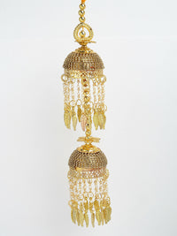 Thumbnail for NVR Women's Pack Of 2 Gold- Plated Stone Studded Bridal Layered Kaleera Sets