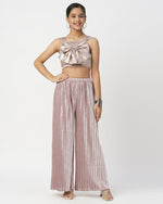 Thumbnail for Lil Drama Glam Up Girls Grey Pant With Satin Top Party Co-Ordinate Set - Distacart