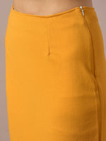 Thumbnail for Myshka Women's Yellow Solid Knee Length Party Embellished Skirts - Distacart