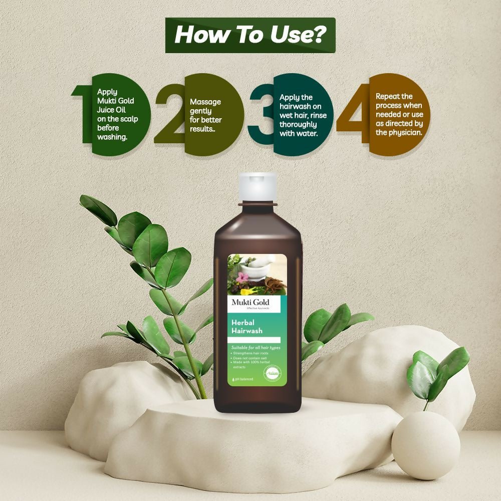 Axiom Mukti Gold Herbal Hair Wash (Flip Top) - Distacart