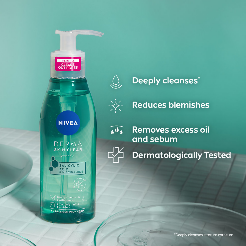 Nivea Derma Skin Clear Face Wash Gel - Distacart