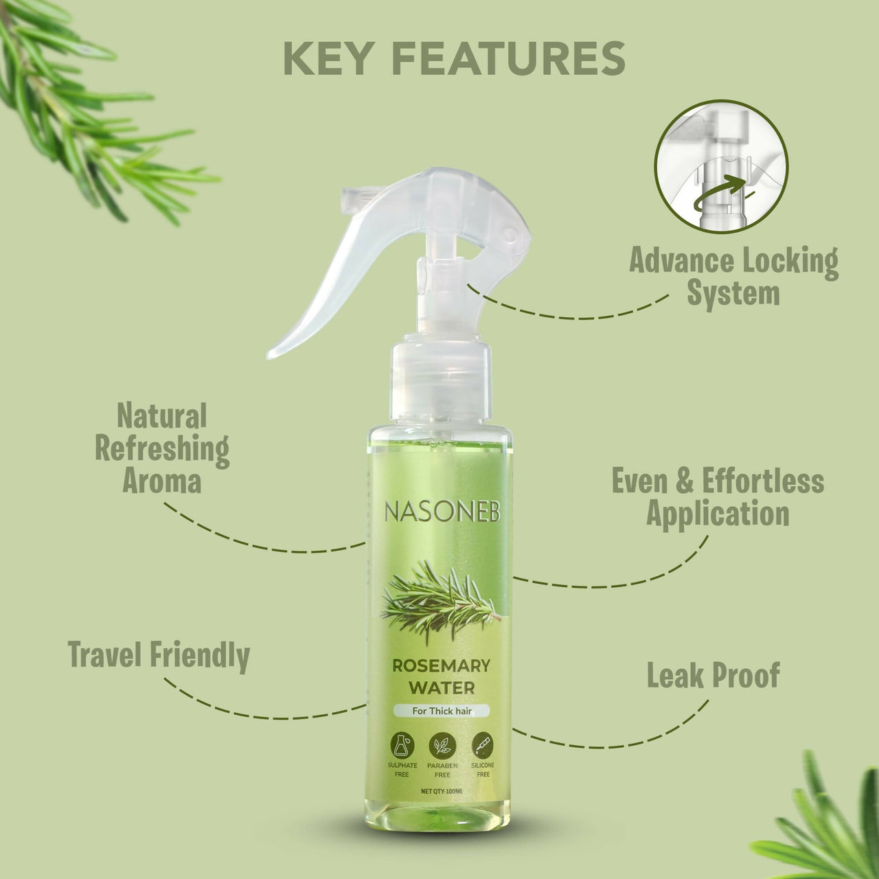 Nasoneb Rosemary Water Spray For Hair Growth