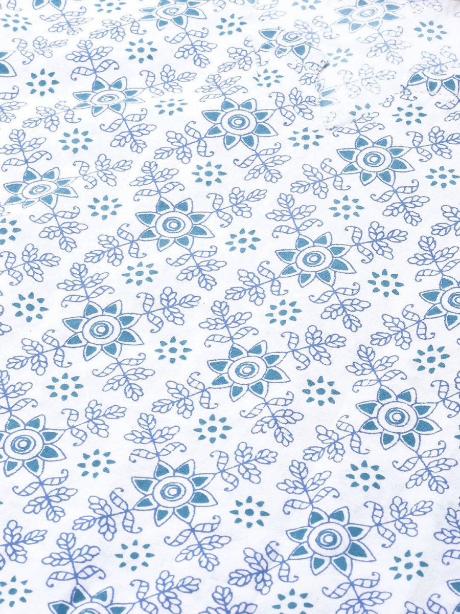 Anubhutee White & Blue Pure Cotton Printed Night suit - Distacart