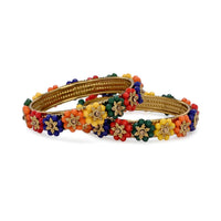 Thumbnail for Afast Designer Fancy Party Bangle/ Kada Set, Multicolor, Metal, Pack Of 2 - Distacart