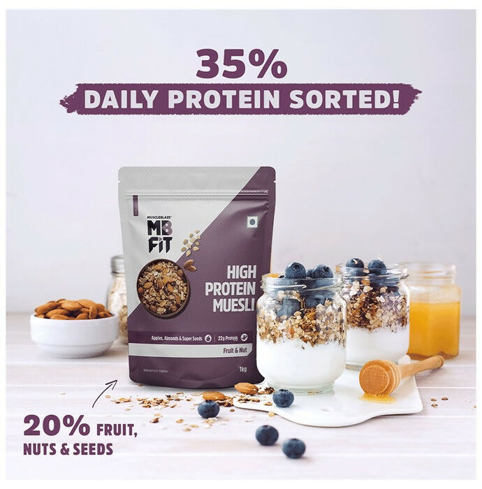 MuscleBlaze Fit High Protein Muesli - Fruits & Nut - Distacart