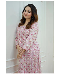 Thumbnail for NOZ2TOZ Women White Embroidered Viscose Rayon Kurta And Pant Set