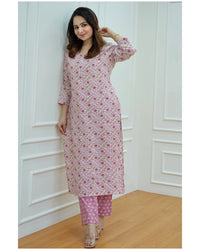 Thumbnail for NOZ2TOZ Women White Embroidered Viscose Rayon Kurta And Pant Set