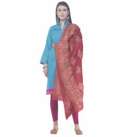 Thumbnail for A R SILK Mehroon Color Chanderi gold print Chanderi cotton Dupattas & Chunnis
