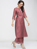 Thumbnail for Vishudh Women Pink Regular Kurta with Palazzos & Dupatta - Distacart