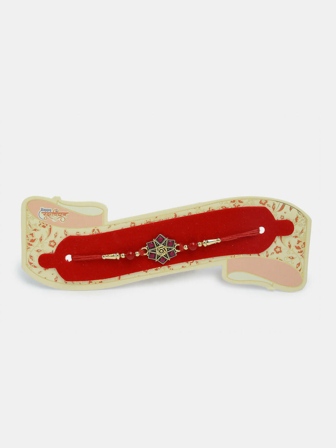 NVR Men Set of 4 Multicolor Stone-Studded Rakhi With Roli Chawal & Chocolate - Distacart