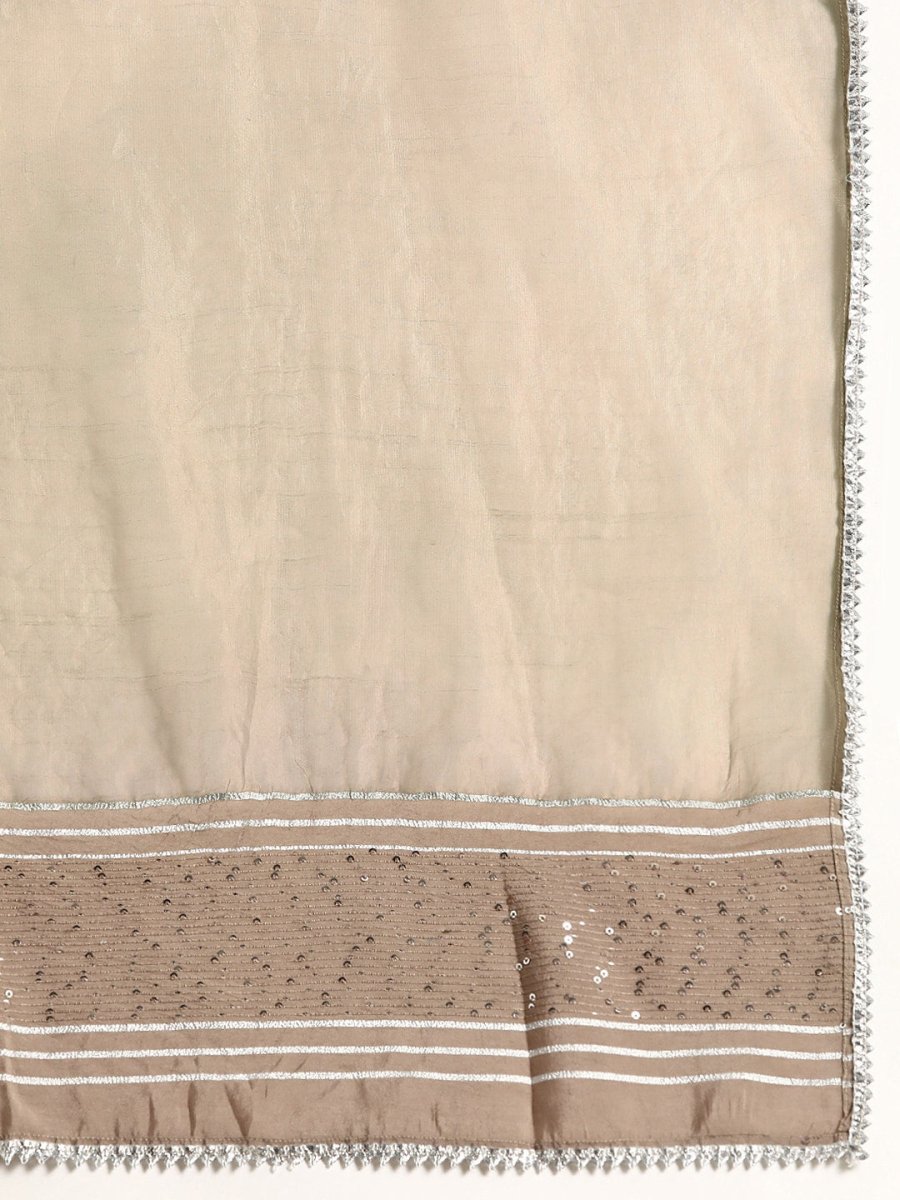 Anouk Women Beige Floral Print Pure Cotton Kurta with Palazzos & Dupatta - Distacart