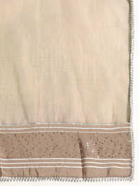 Thumbnail for Anouk Women Beige Floral Print Pure Cotton Kurta with Palazzos & Dupatta - Distacart