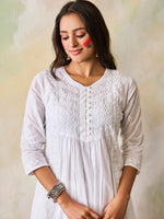 Thumbnail for HOUSE OF KARI Ethnic Motifs Embroidered Chikankari Kurta - Distacart