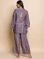 Thumbnail for HOUSE OF KARI Floral Embroidered Regular Chikankari Straight Kurta with Palazzos - Distacart
