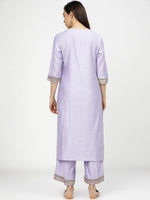 Thumbnail for Vishudh Women Blue & Beige Floral Yoke Design Empire Kurta with Palazzos & With Dupatta - Distacart