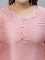 Thumbnail for Sztori V Neck Regular Straight Kurta with Trousers - Distacart