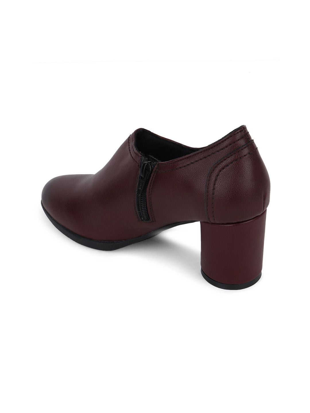 ELLE Coffee Textured Block Pumps