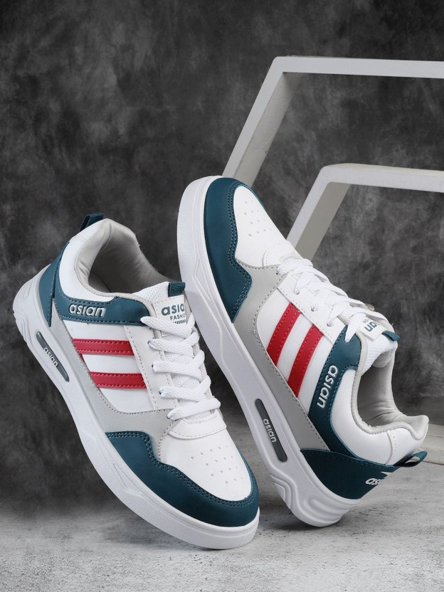 ASIAN Men Striped Lace Up Sneakers