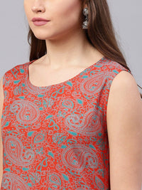 Thumbnail for Aks Women Paisley Printed Straight Kurta With Palazzos - Distacart
