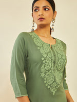 Thumbnail for Soch Paisley Yoke Design Thread Work Straight Kurta - Distacart