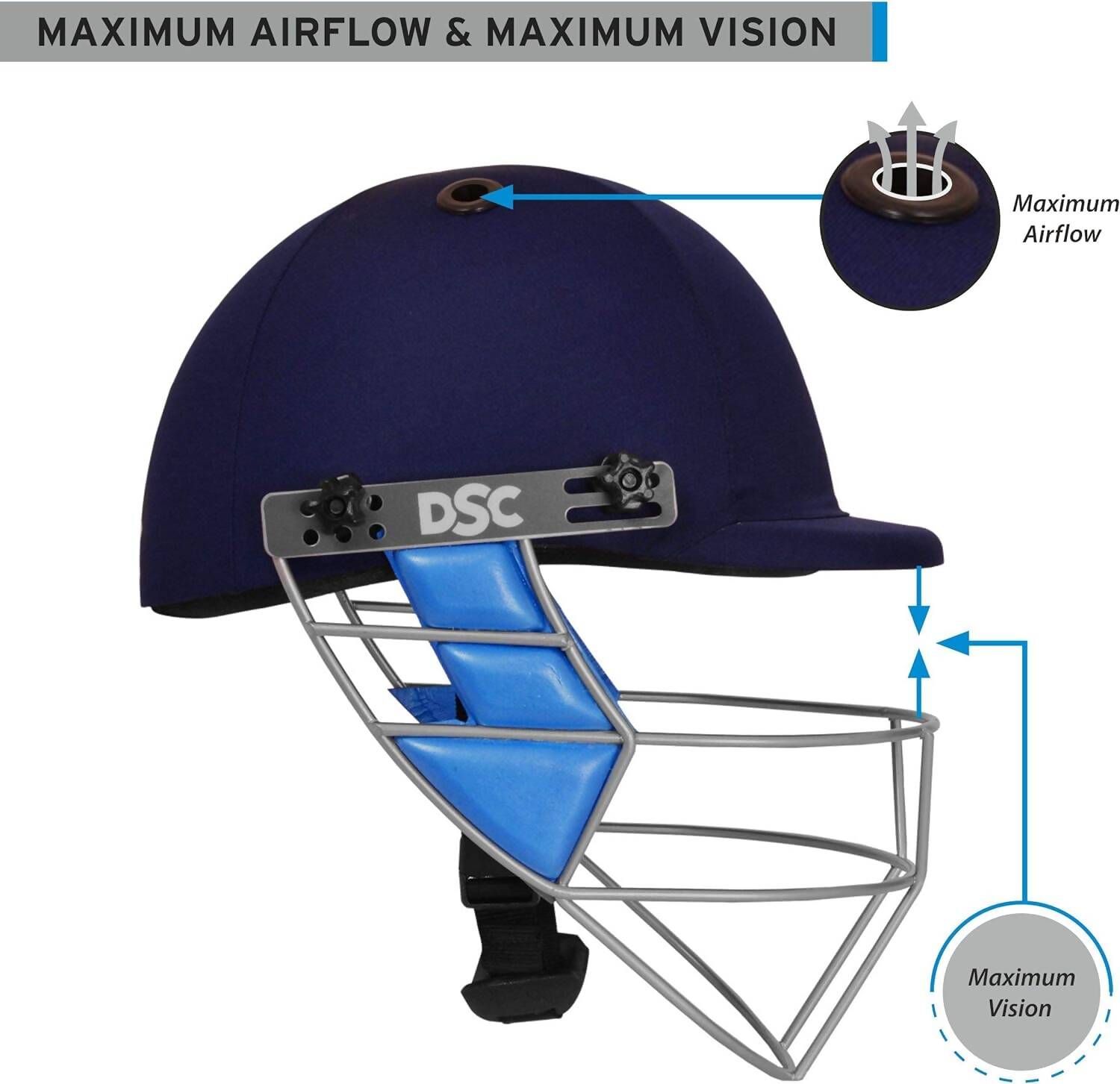 DSC Guard Cricket Helmet Small (Navy) - Distacart