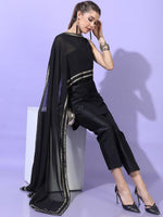 Thumbnail for Vishudh Women Solid Poly Georgette Kurta with Trouser - Distacart