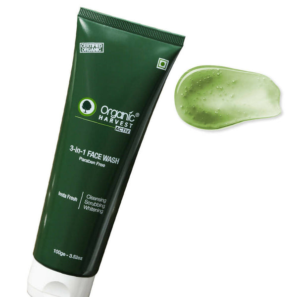 Organic Harvest 3-In-1 Face Wash Paraben Free - Distacart