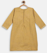 Thumbnail for Ahalyaa Mustard Crepe Straight Kids Kurta Palazzo Set For Girls - Distacart