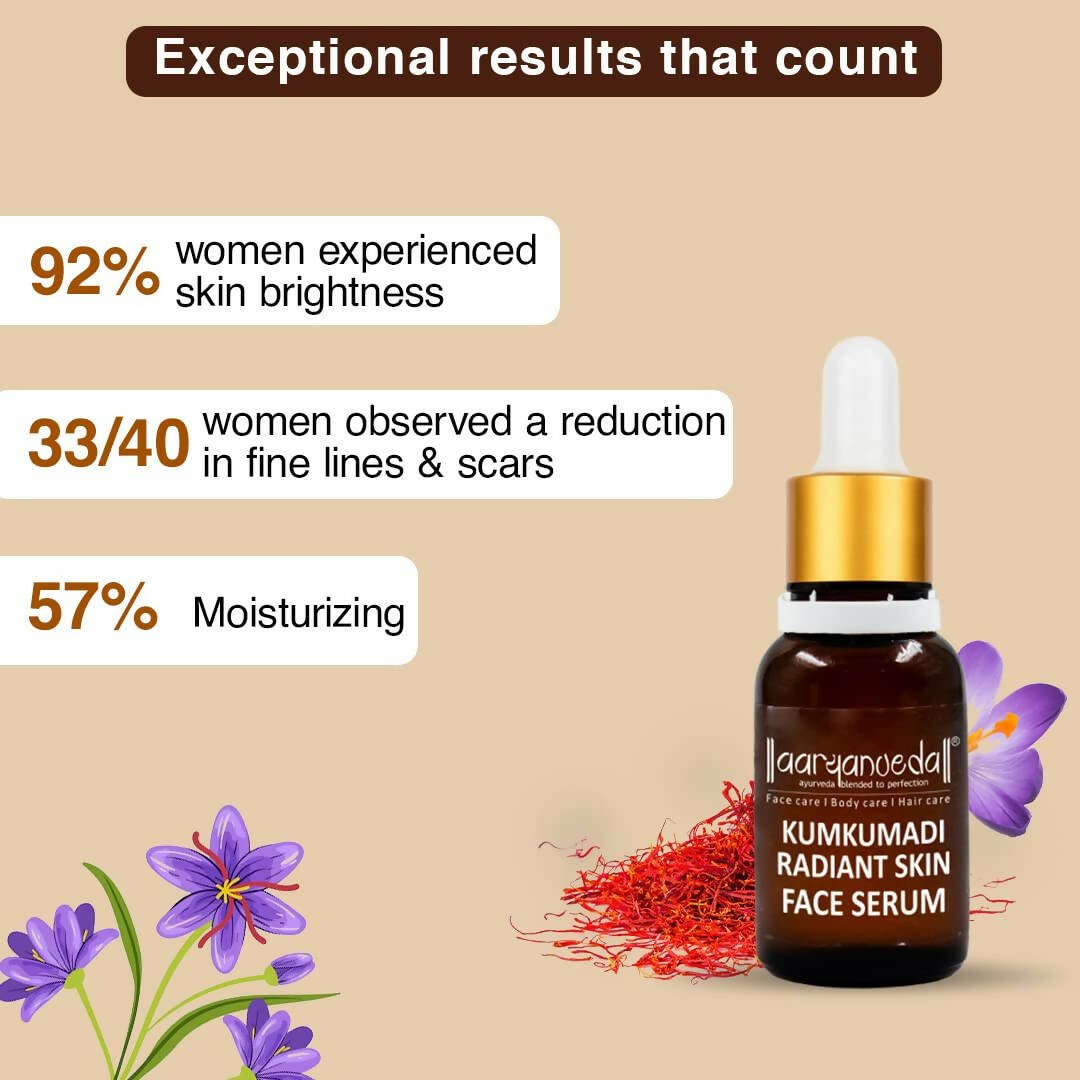 Aaryanveda Kumkumadi Radiant Skin Face Serum - Distacart