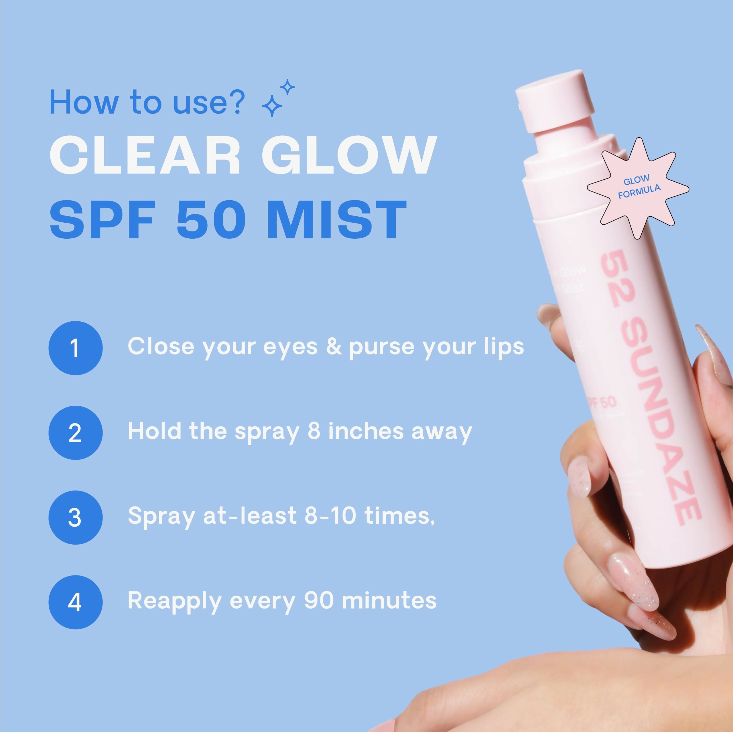 52 Sundaze Rosewater Sunscreen Mist SPF 50+ PA++++ Sunscreen Spray, Clear Glow SPF Mist - Distacart