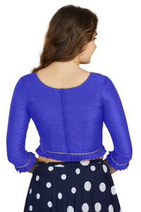 Thumbnail for Aastha Fashion Women's Blue Art Silk Designer Party Wear Readymade Blouse - Distacart