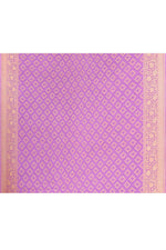 Thumbnail for Joban Fashion Dark And Light Lilac Crepe Chiffon Pure Handloom Banarasi Silk Saree