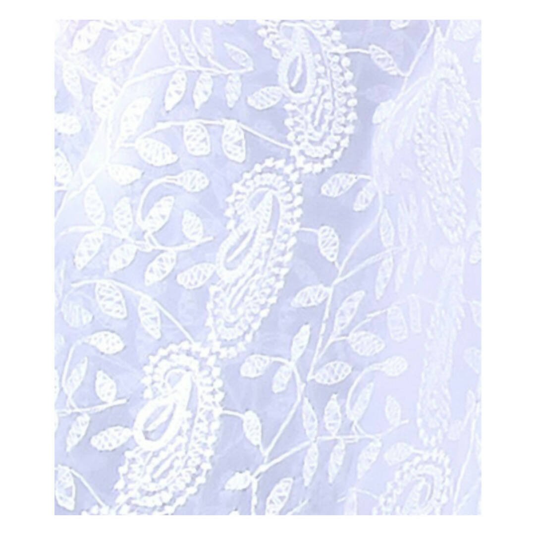 Akarshan viscose Lukhnowi Chikankari Anarkali kurta with Leggings - White - Distacart