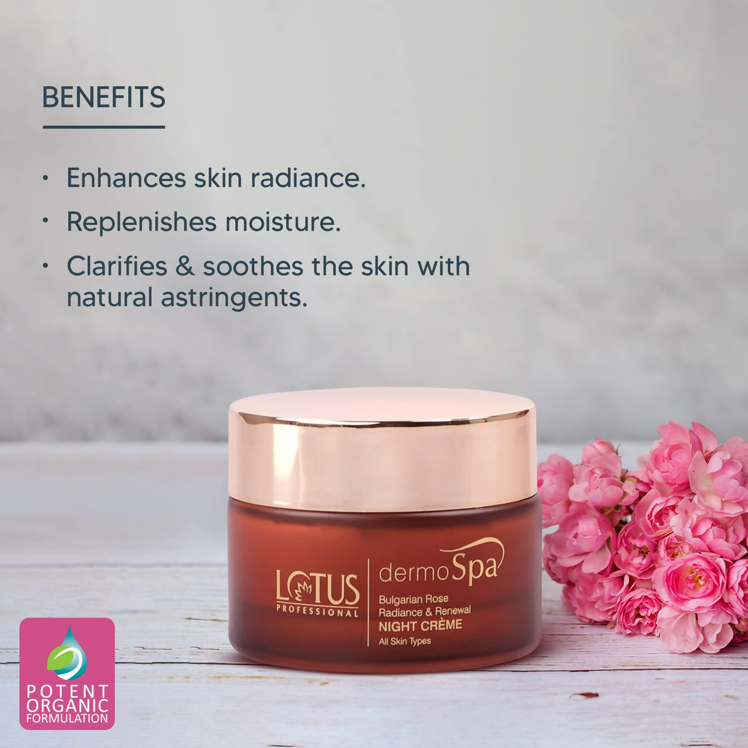 Lotus Professional Dermo Spa Bulgarian Rose Radiance and Renewal Night Cream - Distacart