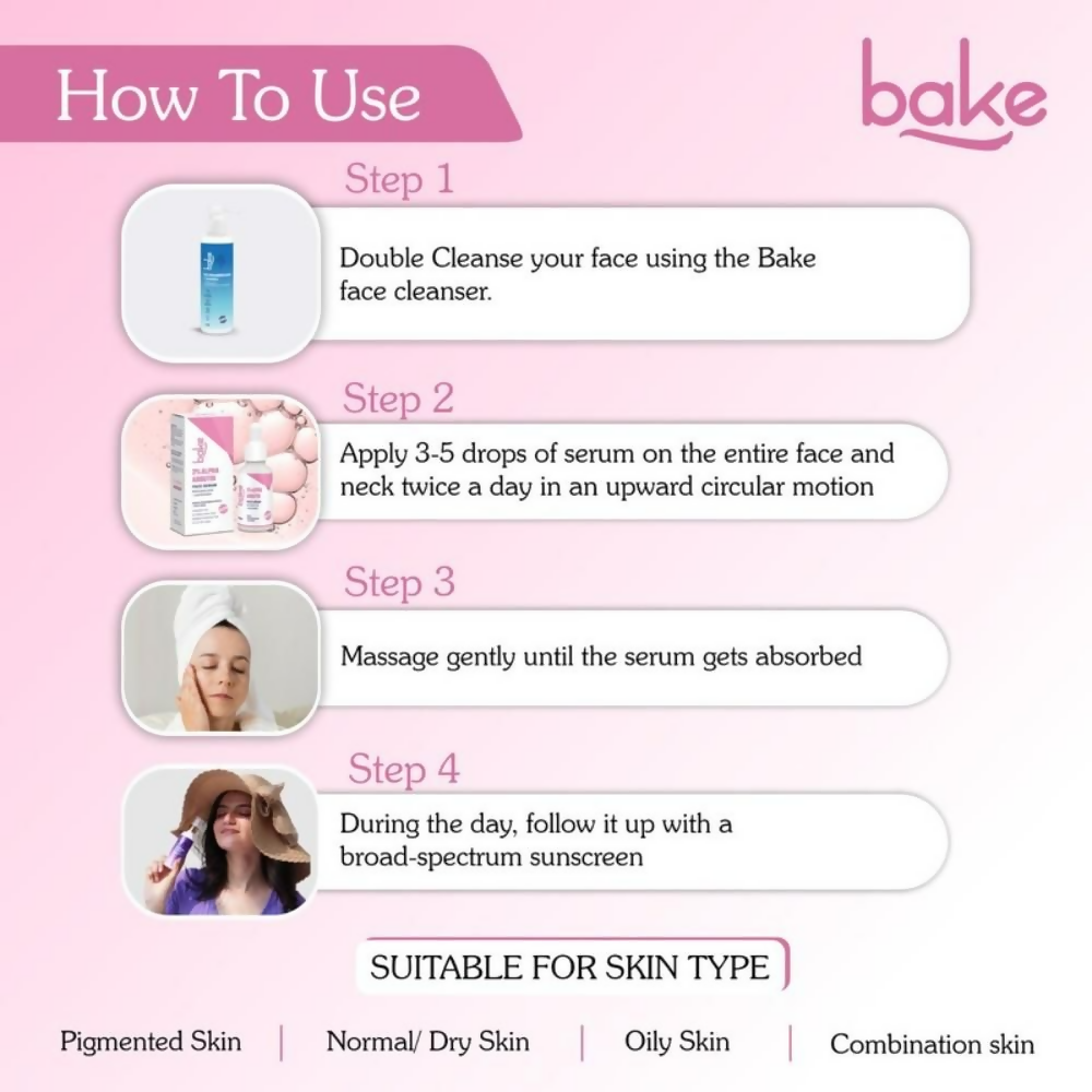 Bake 2% Alpha Arbutin Face Serum With Kojic Acid & Niacinamide - Distacart