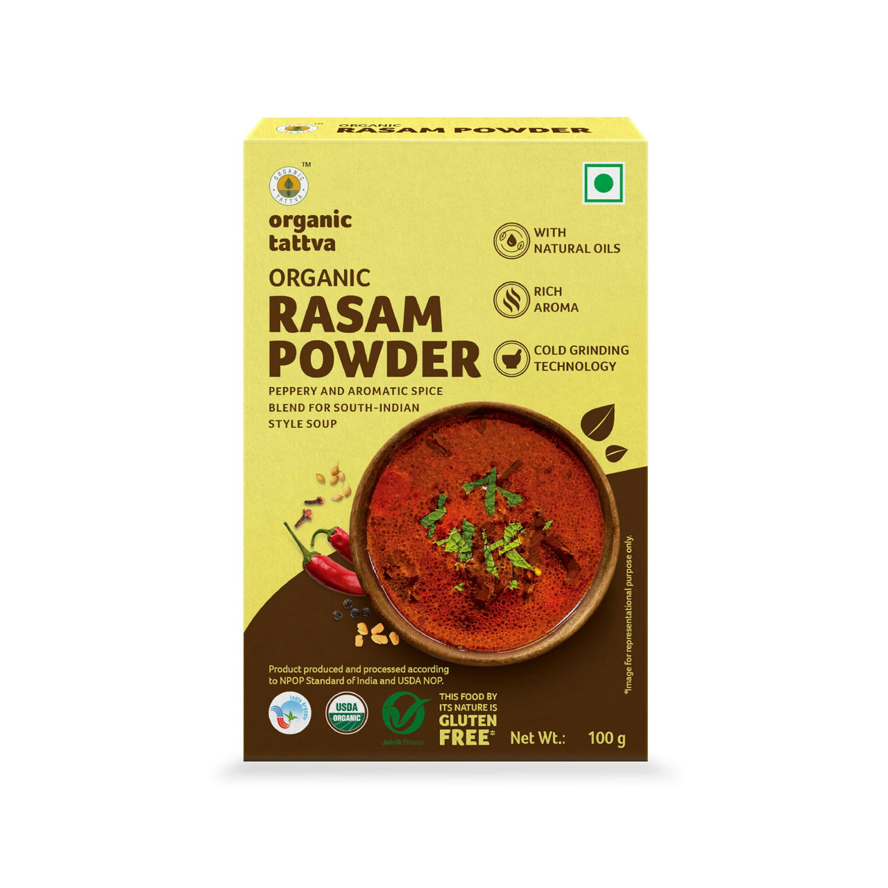 Organic Tattva South-Indian Masala Combo (100 Gm Each)- Sambar Powder, Rasam and Biryani Masala - Distacart
