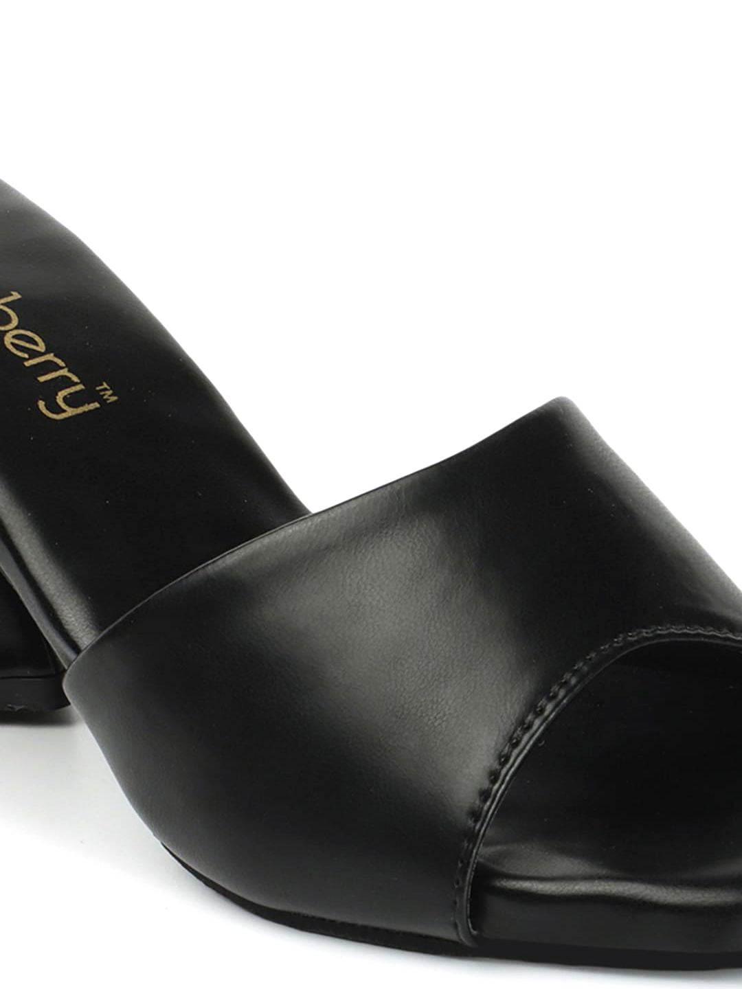 DressBerry Black PU Block Heels