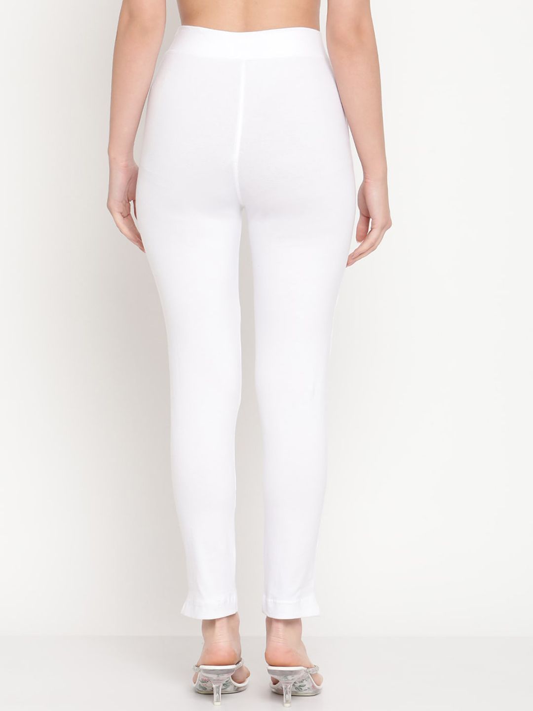 TAG 7 Set Of 2 Beige & White Solid Leggings - Distacart