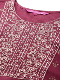 Thumbnail for Anubhutee Women Floral Yoke Design Regular Gotta Patti Kurta with Trousers & With Dupatta - Distacart