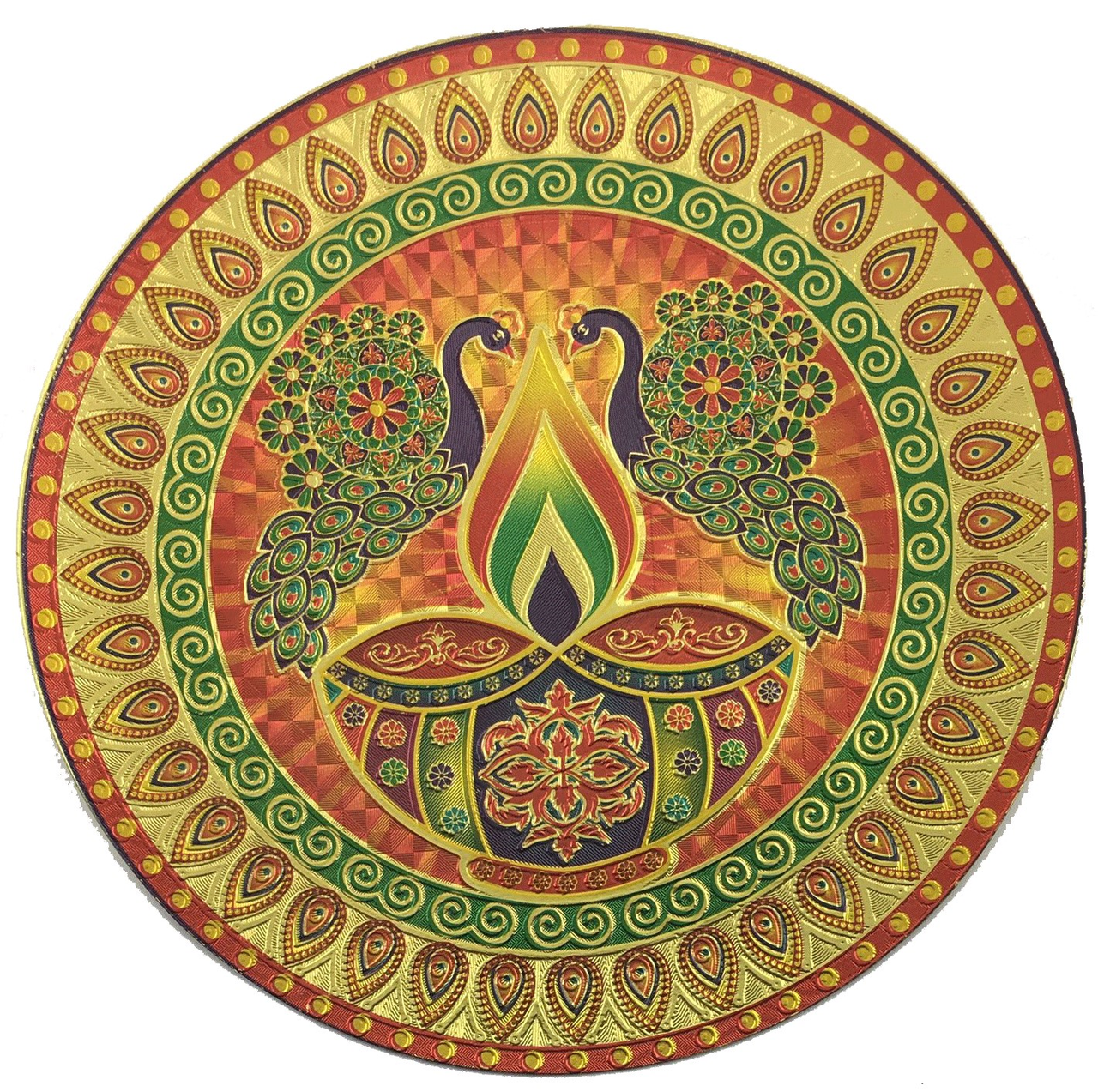 Stickerbazaar Micro Golden Embossing Rangoli Stickers