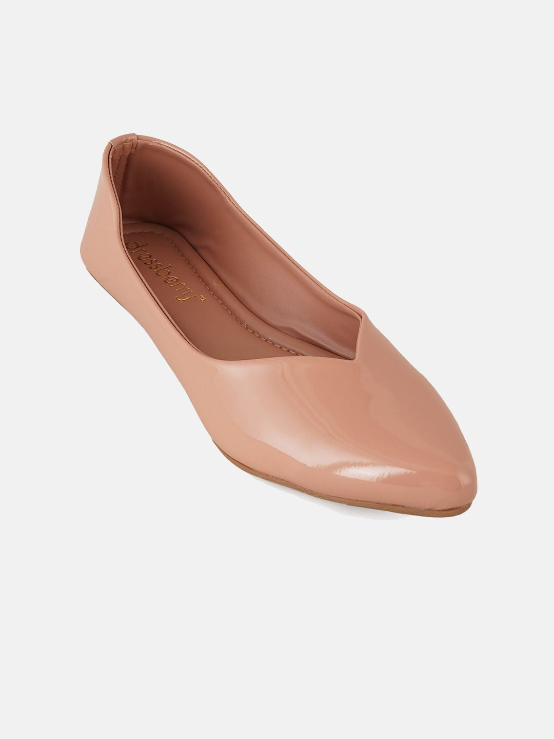 DressBerry Nude-Coloured Pointed Toe Ballerinas