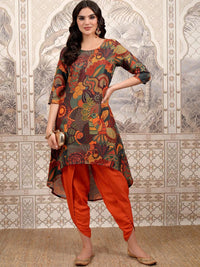 Thumbnail for Vishudh Women Floral Printed Regular Kurta with Dhoti Pants